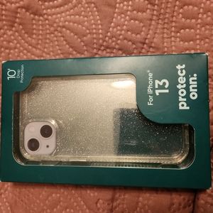 Onn iphone 13 Case sparkling gold case new